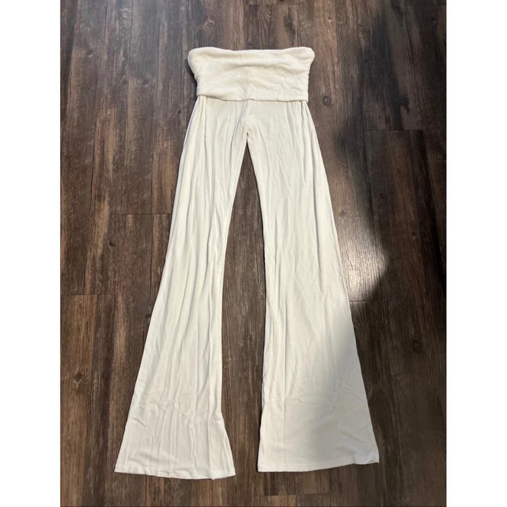 SKIMS Soft Lounge Foldover Flare Pants Ivory Size Small